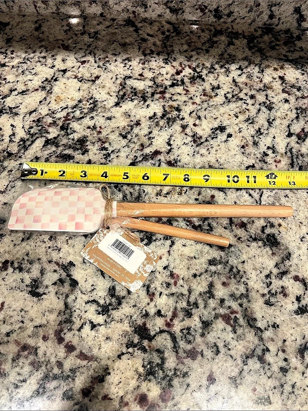 Mackenzie-Childs Rosy Check Spatulas Set of 2. NWT